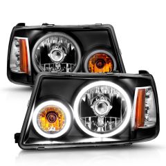 FORD RANGER 01-11 CRYSTAL HEADLIGHTS BLACK W/ RX HALO 1PC