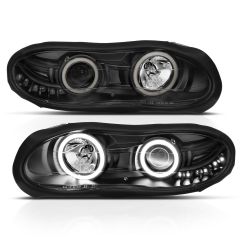 CHEVY CAMARO 98-02 PROJECTOR HEADLIGHTS BLACK W/ RX HALO