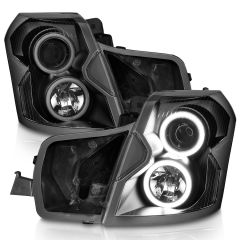 CADILLAC CTS 03-07 PROJECTOR HEADLIGHTS BLACK W/ RX HALO