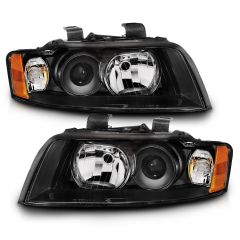 AUDI A4/S4 GEN2 02-05 PROJECTOR HEADLIGHT BLACK G2 (HALOGEN TYPE)