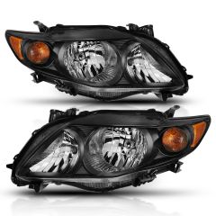 TOYOTA COROLLA 09-10 CRYSTAL HEADLIGHT BLACK AMBER