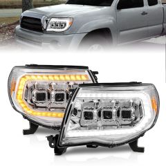 TOYOTA TACOMA 05-11 FULL LED PROJECTOR HEADLIGHTS CHROME SWITCHBACK W/ INITIATION FEATURE & SEQUENTIAL SIGNAL 