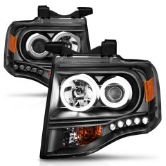 FORD EXPEDITION 07-14 PROJECTOR HEADLIGHTS BLACK CLEAR