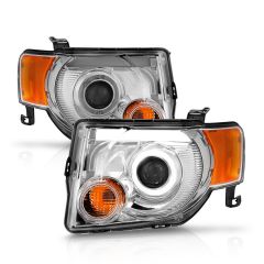 FORD ESCAPE 08-12  PROJECTOR HEADLIGHT CHROME HOUSING W/ LED HALO (FOR HALOGEN MODELS ONLY)