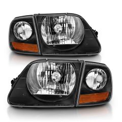 FORD F-150 97-03 HEADLIGHTS G2 BLACK HOUSING WITH PARKING LIGHTS