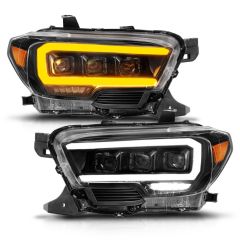 TOYOTA TACOMA 16-22 BLACK FULL LED PROJECTOR PLANK STYLE HEADLIGHTS W/ INITIATION FEATURE & SEQUENTIAL (FOR LED DRL)