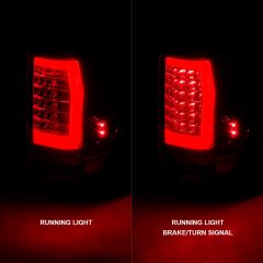 NISSAN TITAN 04 -15 LED TAIL LIGHTS CHROME HOUSING RED/CLEAR LENS WITH C LIGHT BAR (W/O UTILITY COMPART)